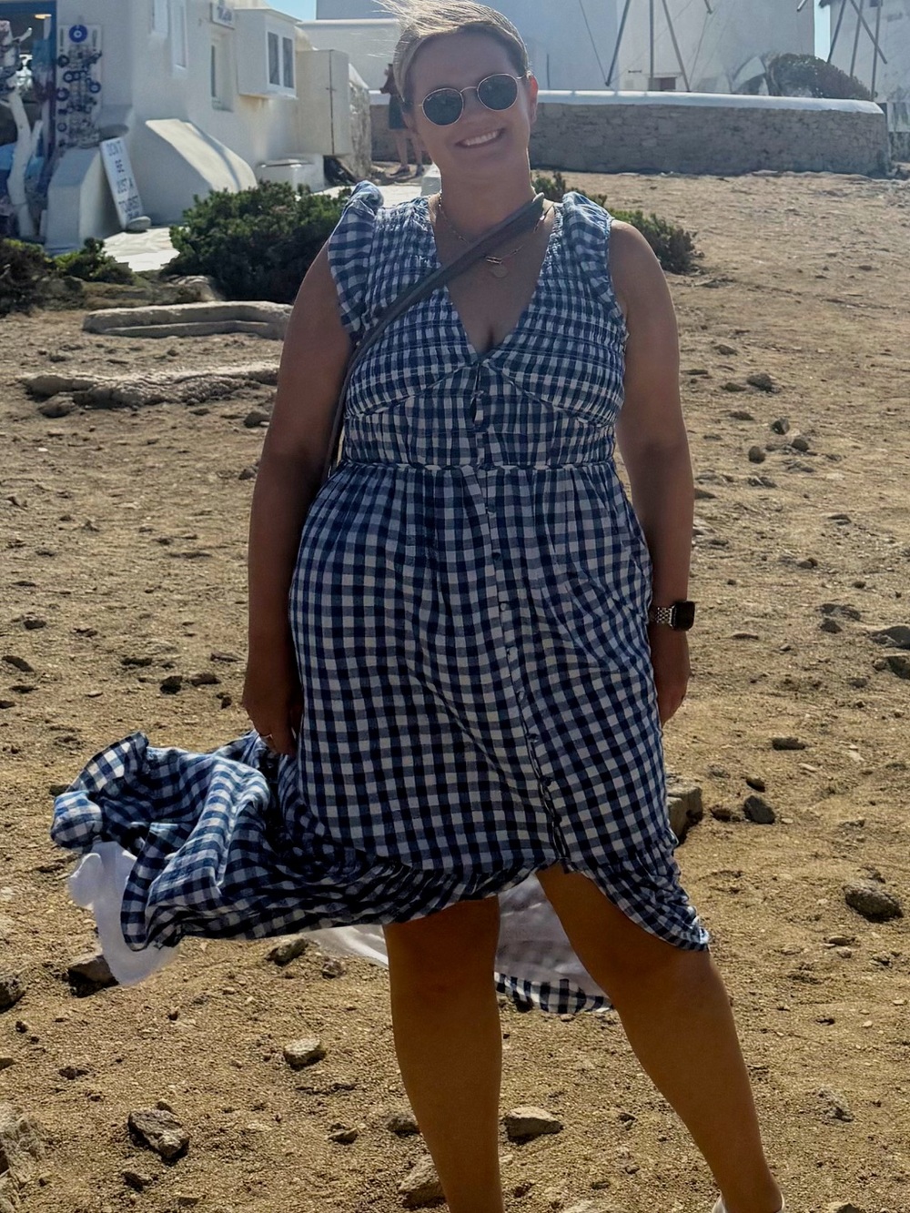 Anthropologie Peregrine Gingham V-Neck Midi Dress